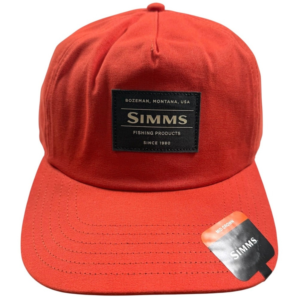 Simms Double Haul Cap Mens OSFM Orange Fishing Snapback Patch Hat New